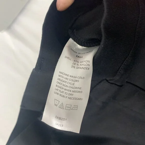 Quince Women's Straight Leg Pull On Dress Pants Slacks Black Size M Tall - Picture 4 of 6